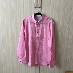 Report Collection Men's Casual Pink Button Down Shirt  XL